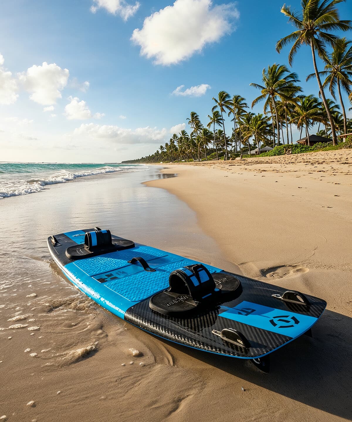 Ocean blue inflatable paddleboard